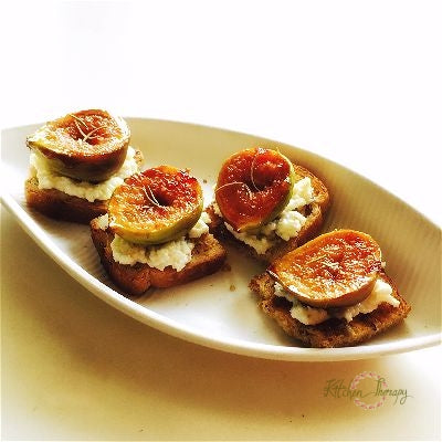 Grilled Figs + Ricotta on Toast