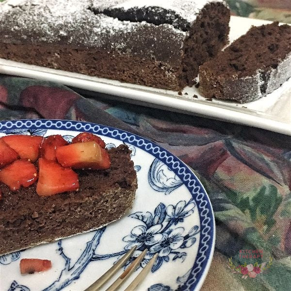 Small Chocolate Cake + Macerated Strawberries