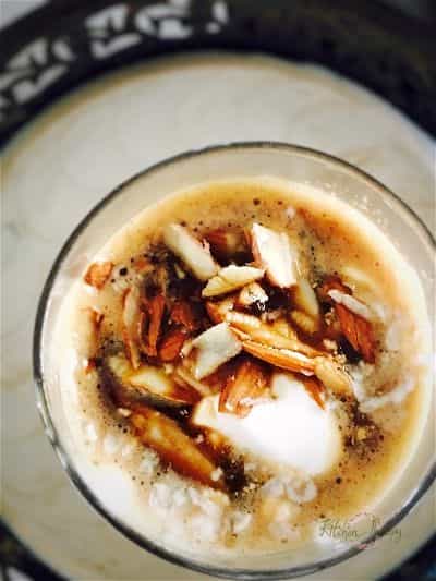 Iced Vanilla Coffee with Toasted Almonds