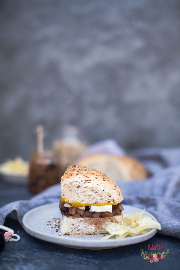 Pear Chutney + Paneer on Quinoa Sourdough