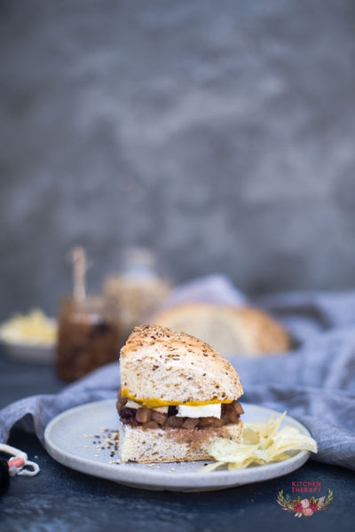 Pear Chutney + Paneer on Quinoa Sourdough