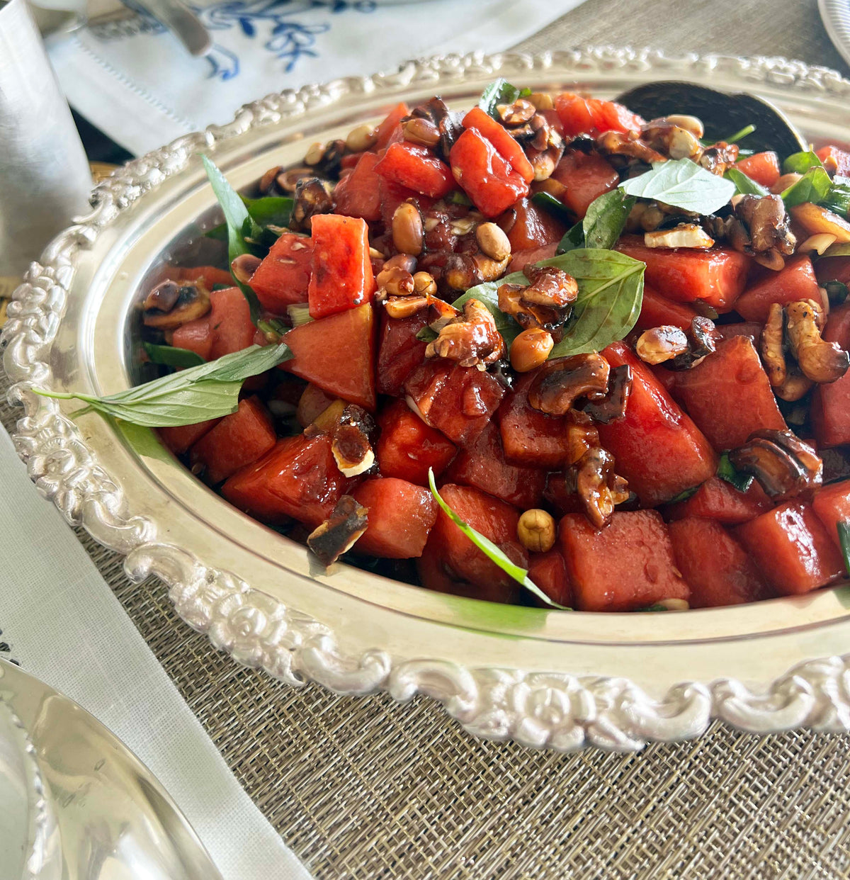 Watermelon + Curry Cashew Salad