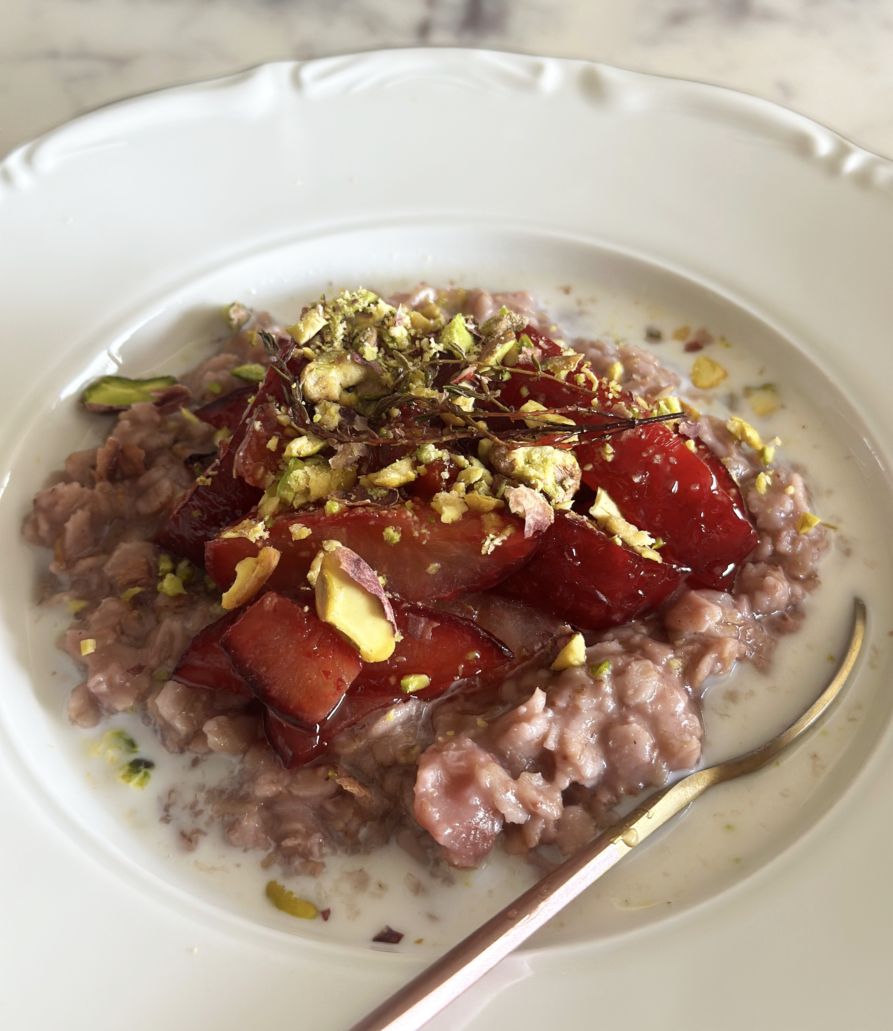 Poached Plum Oatmeal