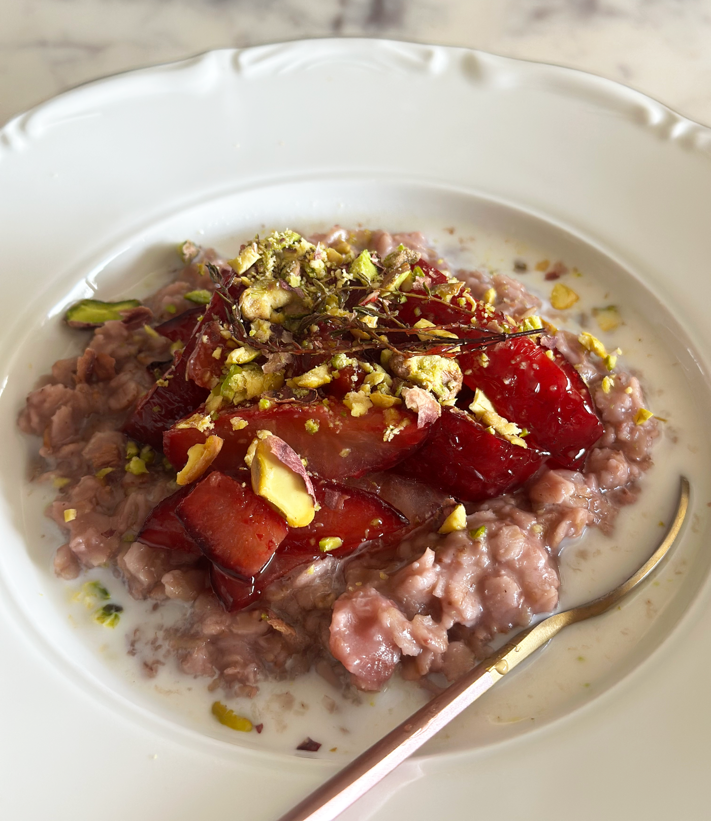 Poached Plum Oatmeal