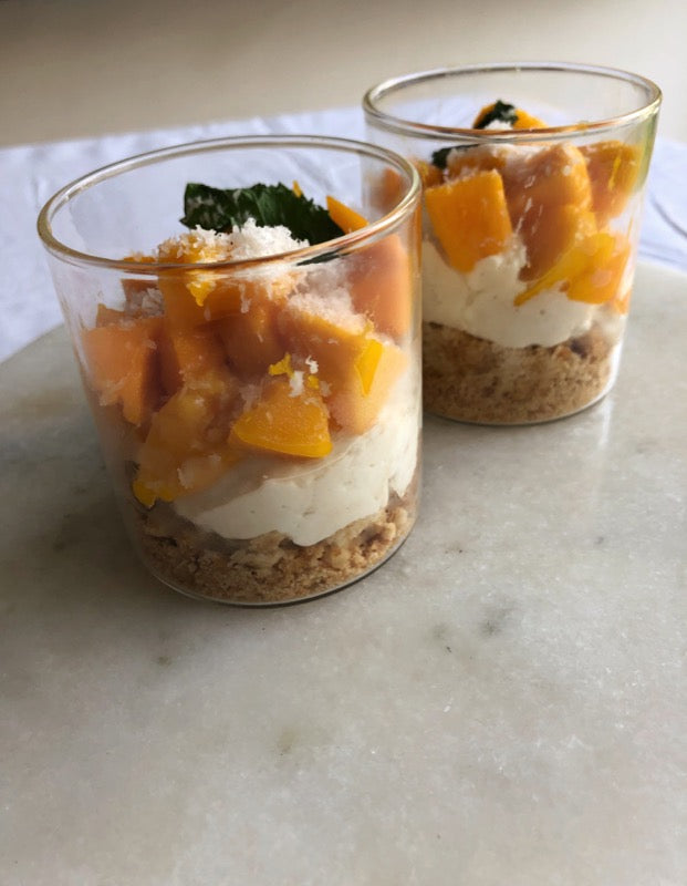 Deconstructed Healthy Mango-Ginger Cheesecake