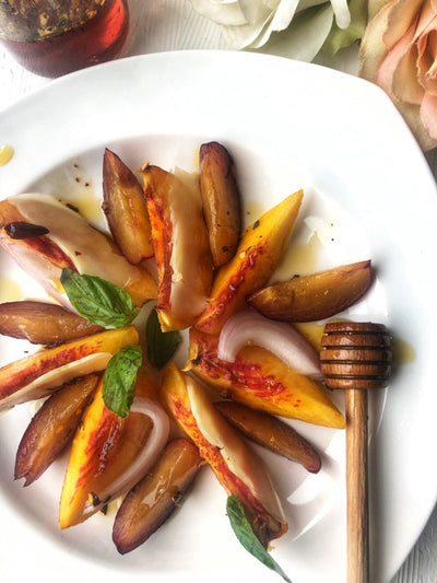 Peach + Hot Honey Salad