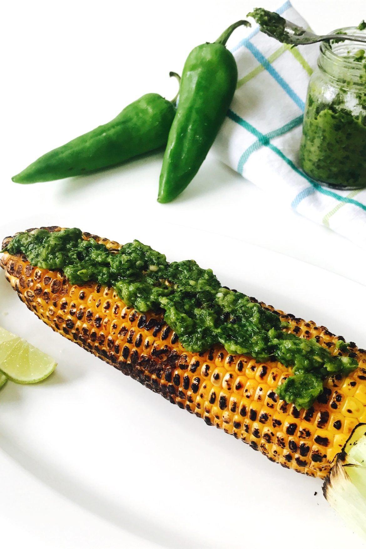 Jalapeno + Coriander Sauce with Grilled Corn