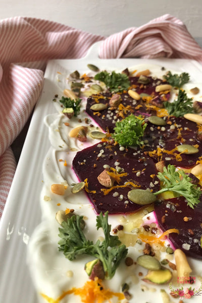 Beet + Yoghurt Carpaccio
