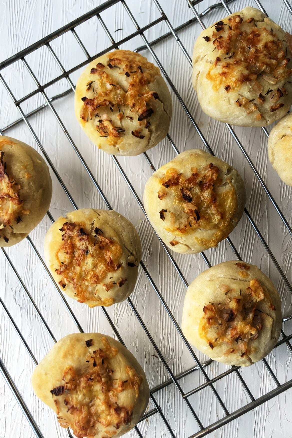 Bialy with cheese + onion