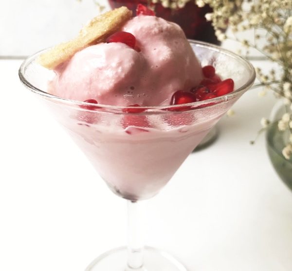 Pomegranate + Ginger No-Churn Ice Cream
