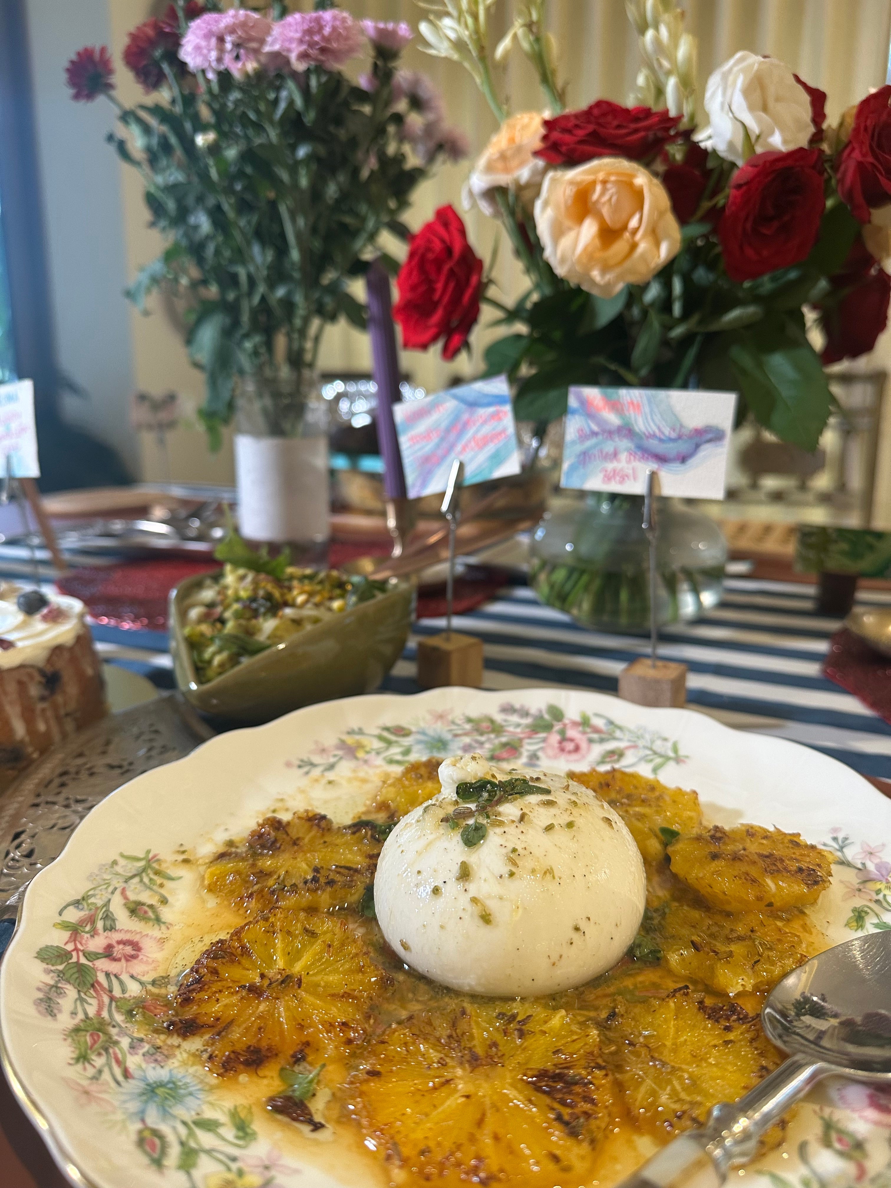 Grilled Orange + Burrata Salad
