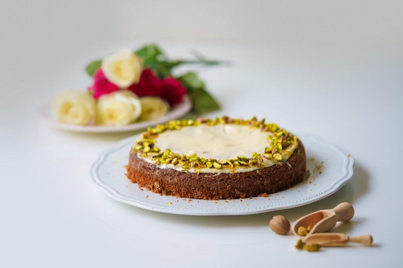 Pistachio + Saffron Cake
