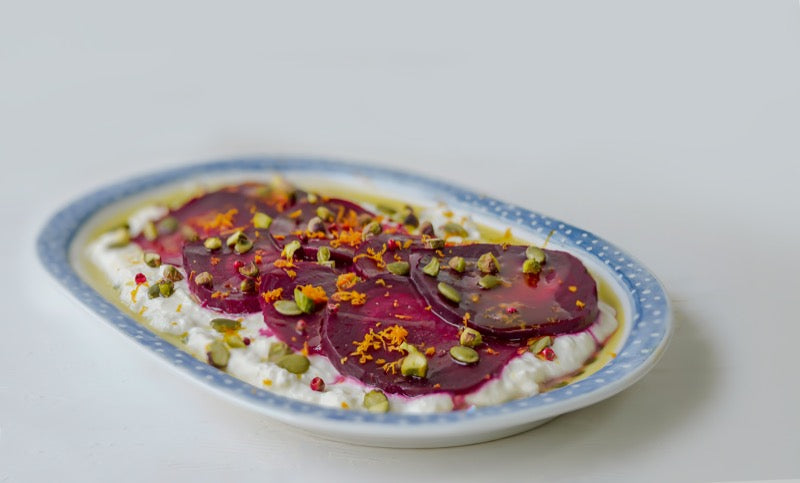 Beet + Yoghurt Carpaccio: Lockdown Version