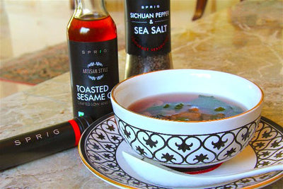 Hibiscus + Green Tea Broth Soup