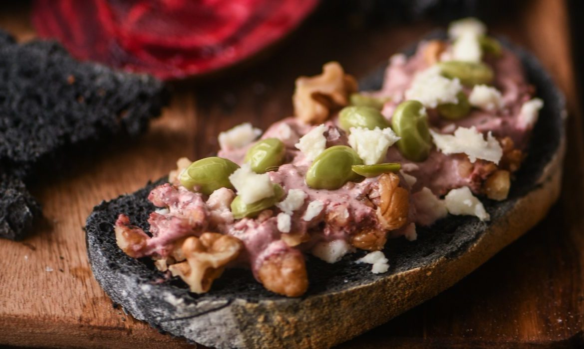 Beetroot + Edamame Tartine