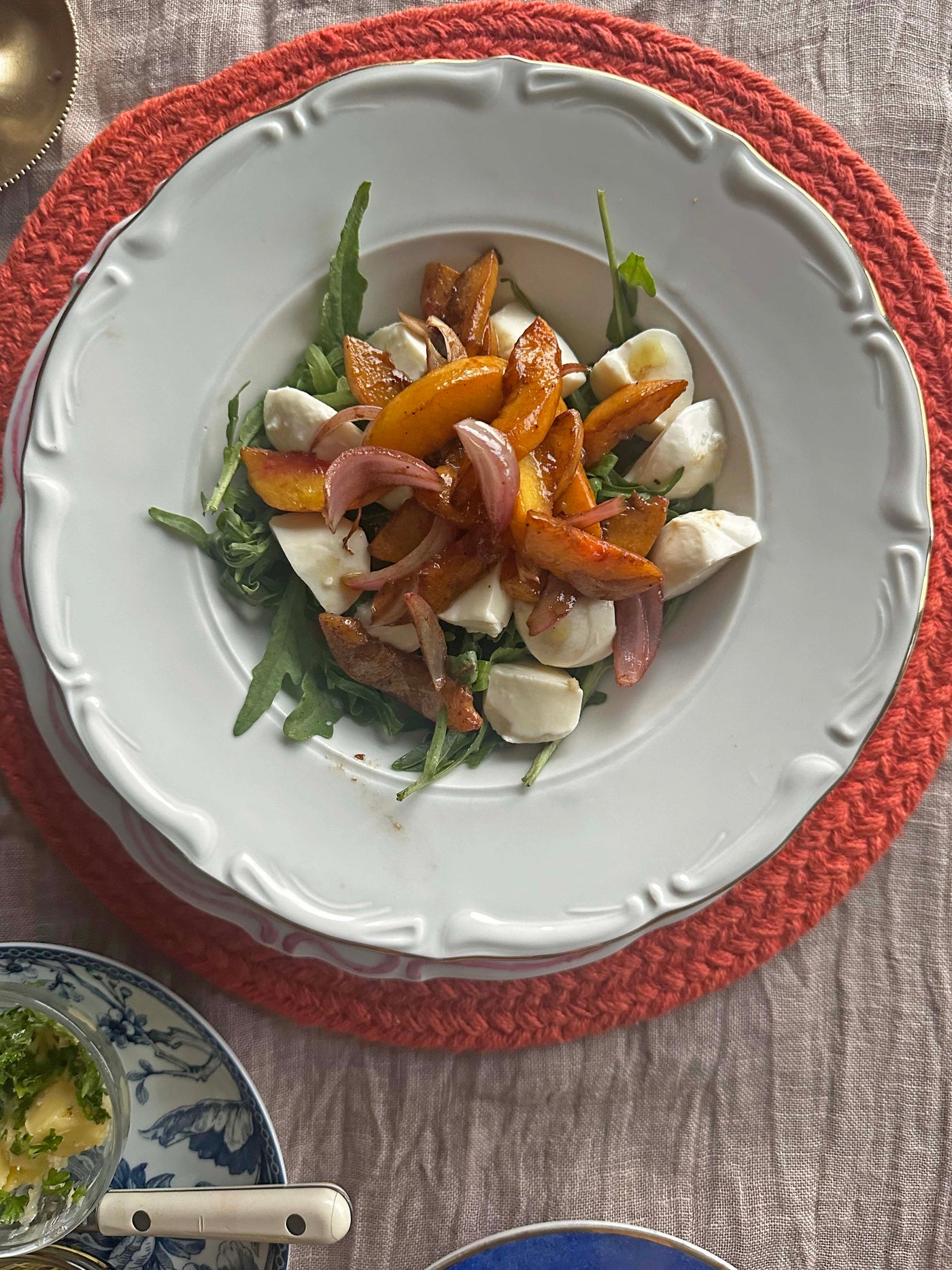 Grilled Peach + Rocket Salad