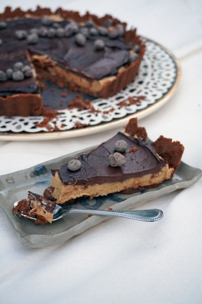 Peanut Butter Chocolate Pie {eggless}