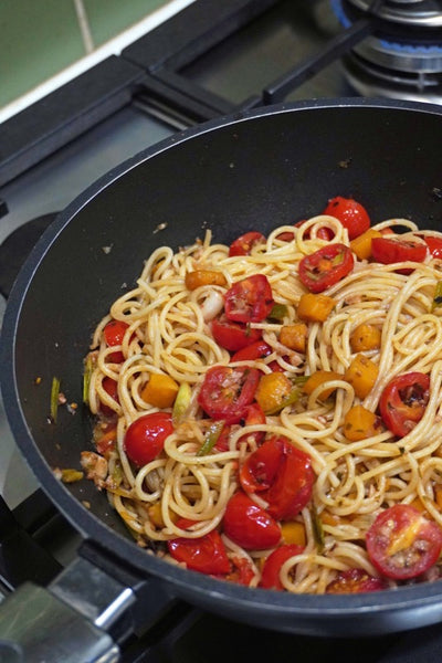 Pumpkin + Cherry Tomato in Spaghetti