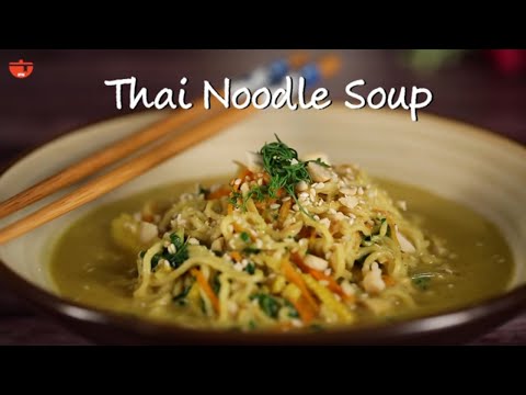 Vegetarian Thai Noodles Soup | How To Make Thai Noodles Soup By Kamini | Quick & Easy Noodles Recipe