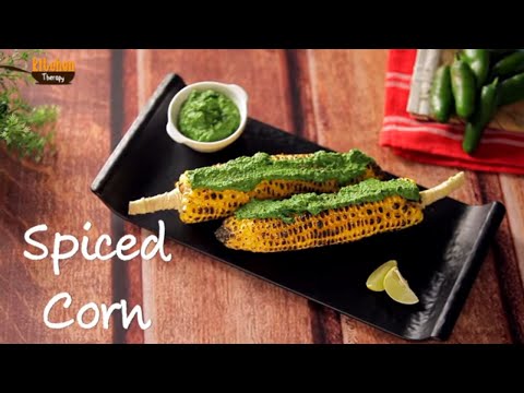 Spiced Corn with Jalapeno Sauce | Grilled Corn On The Cob Recipe By Kamini | Monsoon Special Recipe