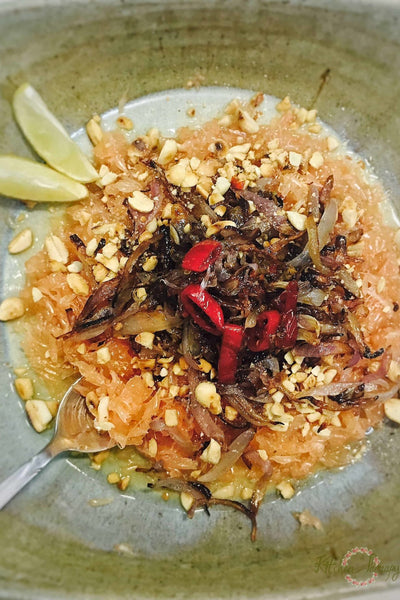 Burmese inspired grapefruit salad